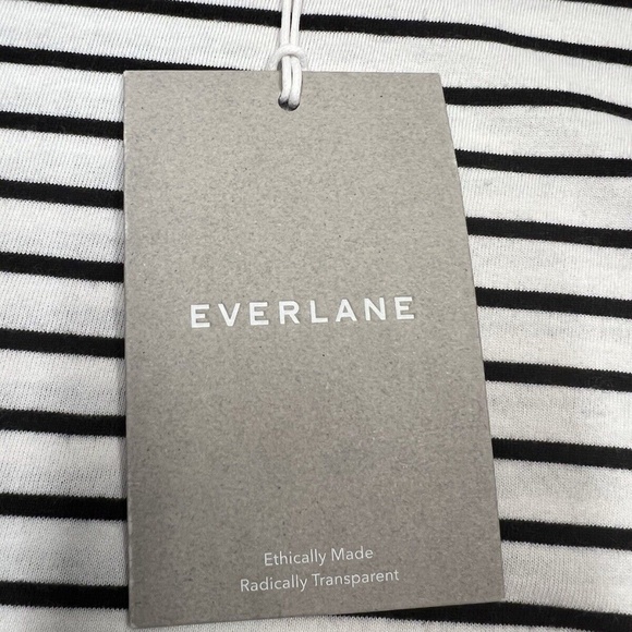 Everlane T-Shirt Essential Organic Crew Neck Pullover Stripe Black White Men XXL - Picture 6 of 11
